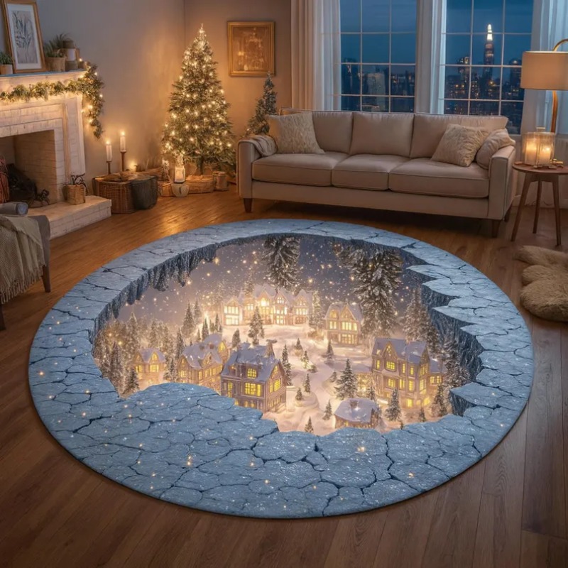 Bathroom Lighting Decor Ideas - Alfombra navideña 3D para pueblo, alfombra