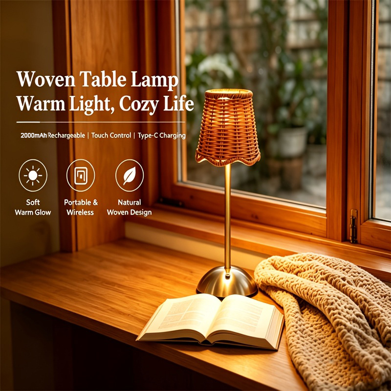 Lámpara de Mesa de Ratán Tejid - Home Lighting And Decor reseña y precio