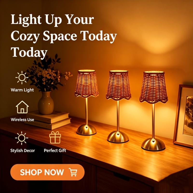 Lámpara de Mesa de Ratán Tejid - Home Lighting And Decor reseña y precio